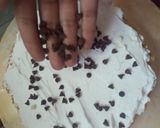A picture of step 4 of Cricket 🏏 theme cake.