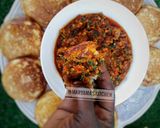 A picture of step 6 of Semo-masa with quick and easy miyan taushe.