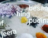 A picture of step 1 of Besan Lachha Paratha.