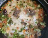 A picture of step 4 of Tricolour pulav.