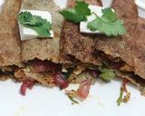 A picture of step 7 of Achari Paneer Cheela.