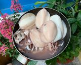 Hình bước làm 1 của món Mực xào cà ri sả ớt