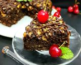 A picture of step 7 of Oatmeal Walnut & Chocolate Brownie Cake Eggless.