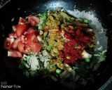 A picture of step 3 of Dalia oats veggies.