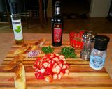 A picture of step 1 of Mike's EZ Berry Basil Balsamic Bruschetta.