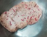 A picture of step 7 of Beetroot puri with white chana.