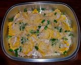 A picture of step 2 of Mike's 5 Minute Garlic Chicken Ravioli Alfredo.