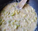 A picture of step 2 of Polenta Tart with Smoked Salmon and Leeks.