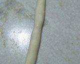 A picture of step 3 of Chanar jilepi Bengali sweet).