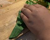A picture of step 1 of Spinach quesadilla with Thousand Island dressing!.