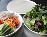 A picture of step 1 of Kani and Mango Fresh Vietnamese Spring Roll w/ 2 dipping sauces.