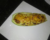 Foto del paso 7 de la receta: Canoas de calabacín rellenas con Carne Molida, Bechamell y queso al graten