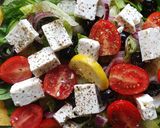 A picture of step 4 of Greek salad 🤩.