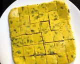 A picture of step 2 of Moringa Khandvi Bites.