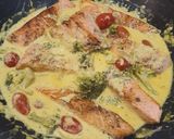Une image de l'étape 5 de Saumon brocoli tomate cerise sauce parmesan.