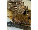 A picture of step 4 of Beef Steak 🥩 with Mushroom Sauce🍄🥣.