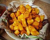 A picture of step 4 of Viazi Karai.