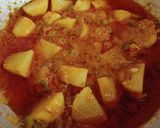 A picture of step 5 of Masala Aloo Bengun 🧡💛.