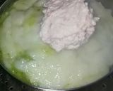 A picture of step 6 of Tricolour dhoklas.