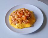 A picture of step 3 of Rice with Shrimp Omelet.