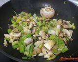 A picture of step 1 of Vegetable Risotto with Manchego Cheese and Crispy Ham.
