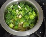 A picture of step 1 of Broccoli chicken macaroni.