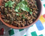 A picture of step 4 of Qeema phaliyan(Rawan phali) ya beans with mutton qeema.