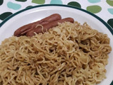 Blessing’s noodles and sausages dinner