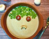 A picture of step 4 of Spooky Mushroom soup.