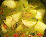 A picture of step 2 of Chicken, Chickpeas in refreshing coriander yogurt sauce.