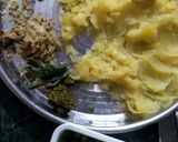 A picture of step 2 of Toast in matar daal.