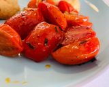 A picture of step 1 of Pan Fried Tomatoes.