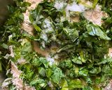 A picture of step 1 of Methi Aloo Paratha & Spring Onion Raita.