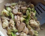 水油蛋炒青菜花菜根杏鮑菇的食譜步驟2照片