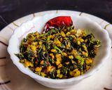 A picture of step 4 of Chaulai saag (Amaranth leaves fry).