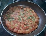 A picture of step 1 of Spinach chilla.