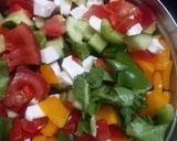 A picture of step 1 of Capsicum vegies salad.