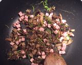 A picture of step 2 of Penne with Ham and Mushrooms.