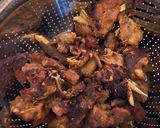 A picture of step 4 of Fried goat meat.