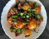 A picture of step 7 of Honey chilli Baby potato starter.