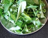 A picture of step 1 of Water Spinach Chilla.