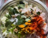 A picture of step 1 of Thoran Cabbage, Kerala Special side dish in lunch time,just like crunchy Salad,tasty and healthy.