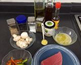 Foto del paso 1 de la receta: Atún Sellado en Costra de Ajonjolí con verduras salteadas #lacocinadebea