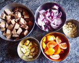 A picture of step 1 of Jackfruit kofta curry.