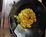 A picture of step 2 of Moringo leaves bhaji.