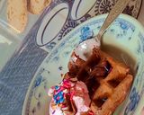 A picture of step 5 of Chocolatey Waffle with Ice cream (Three Layers).