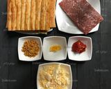 عکس مرحله 1 از دستور خوراک لقمه ای گوشت و پنیر