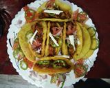 A picture of step 4 of Rava-Moong Tacos with Stuffed Chicken.