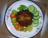 A picture of step 6 of Punjabi Karela gosht.