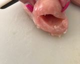A picture of step 1 of Chicken breast stuffed with mushrooms poured mushroom sauce.